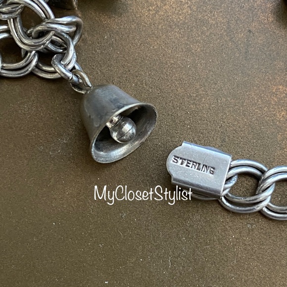 VINTAGE Charm Bracelet Kinetic Sterling Silver MOVING! dog show horse - Picture 3 of 10